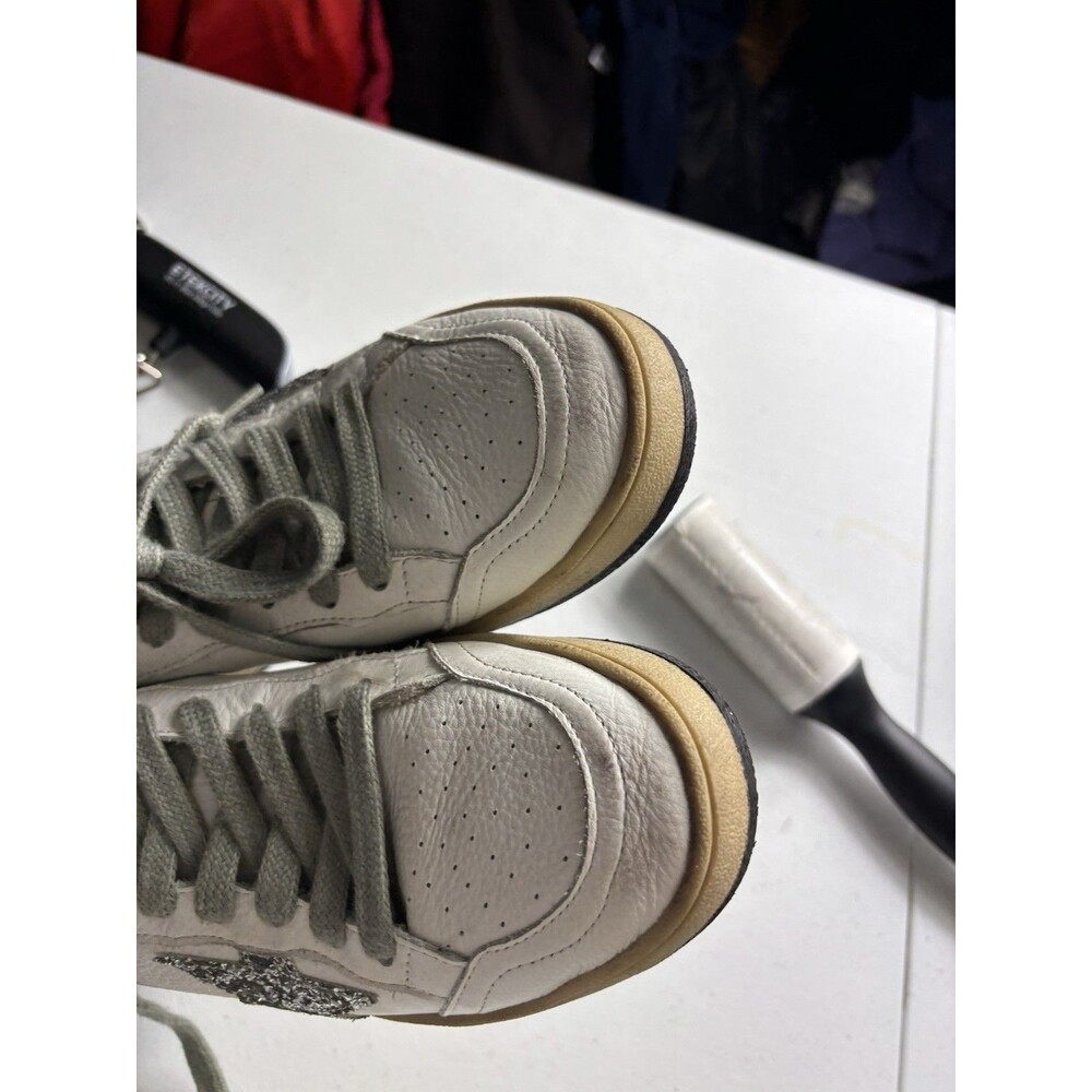 Golden Goose Ball Star Sneaker White Leather/Silver Glitter sz 39 - Picture 13 of 16